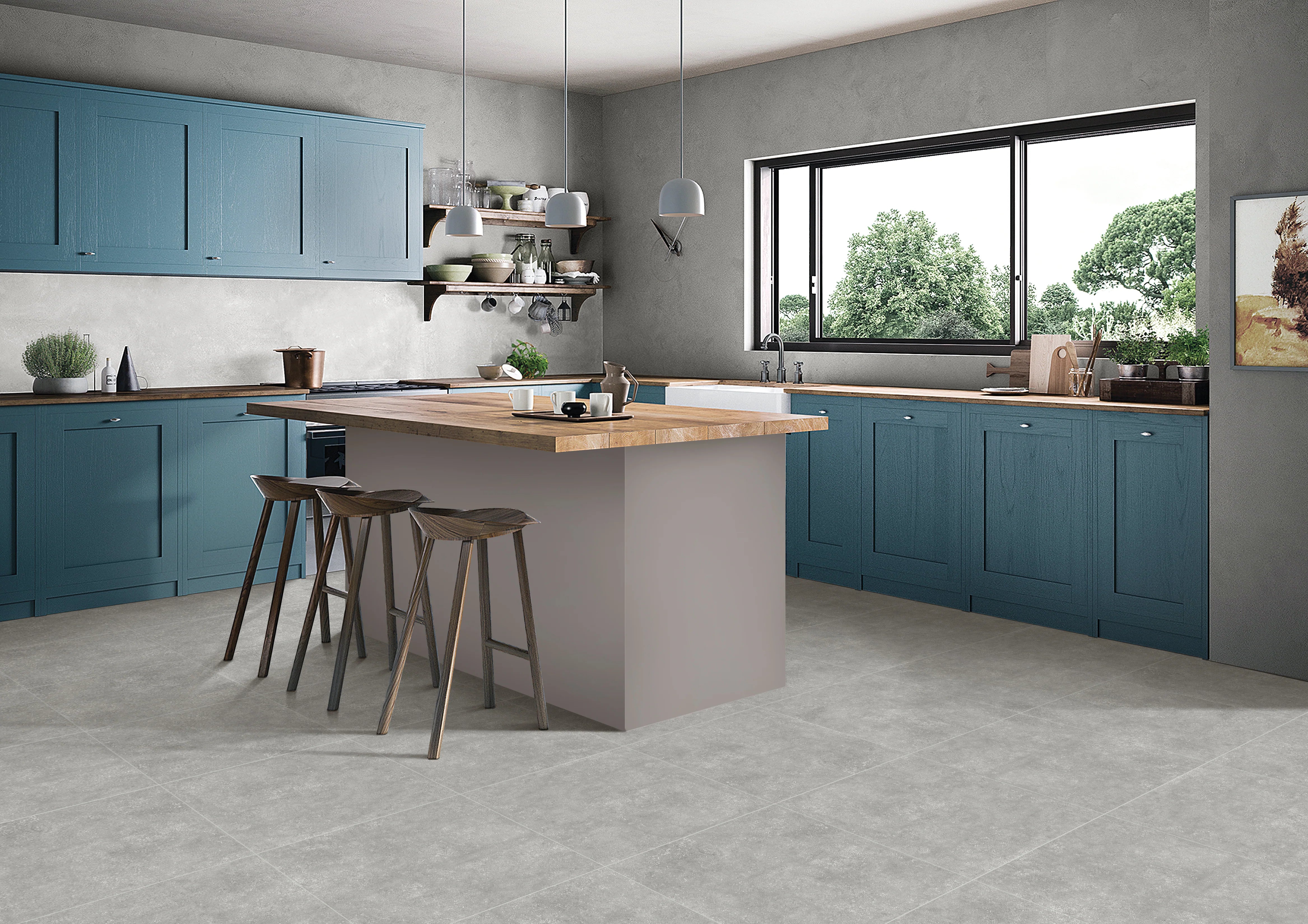 Vloertegel/wandtegel Enverstone Grigio 60x60 mat gerectificeerd