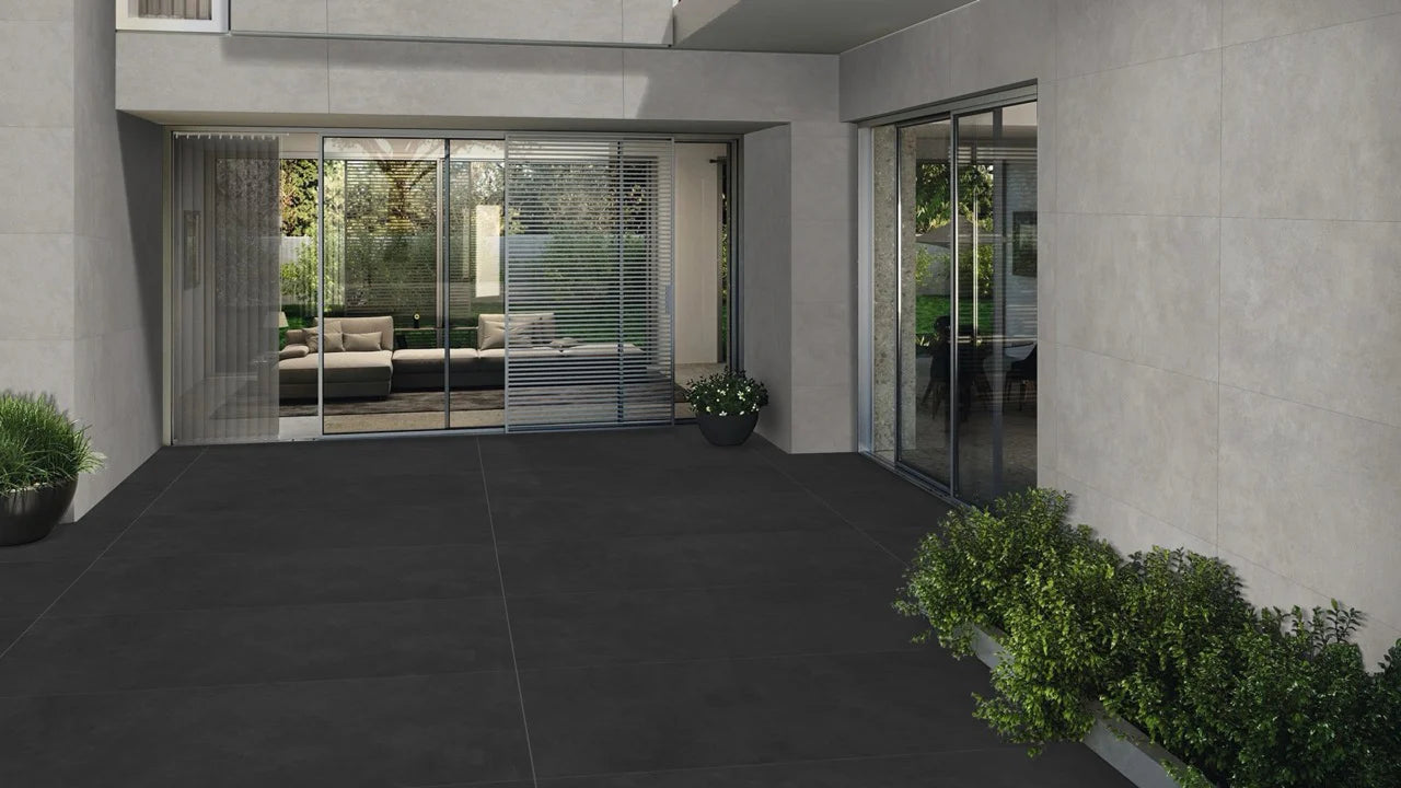 Vloertegel/wandtegel Mortar Cement 80x80 mat gerectificeerd