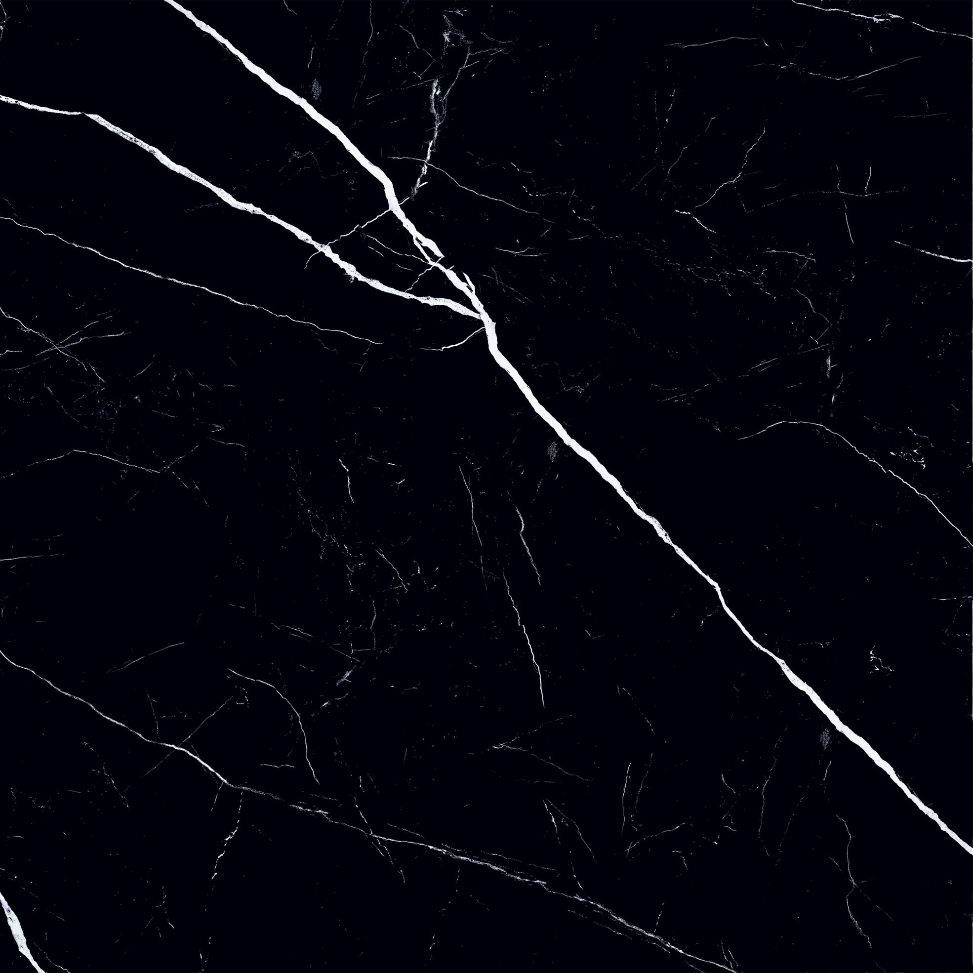 Vloertegel/wandtegel Nero Marquina 120x120 hoogglans  gerectificeerd