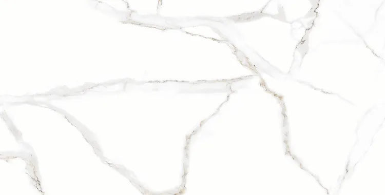 Vloertegel/wandtegel Marble White 80×80 hoogglans gerectificeerd